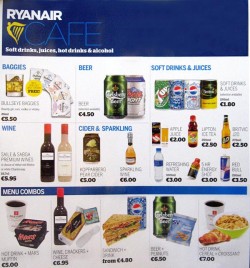 Теперь на борту рейсов Ryanair для премиум-класса доступны  новые напитки и полезные закуски. 